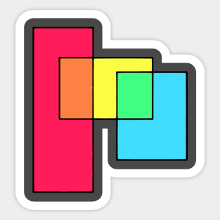 Funky coloured rectangles Sticker